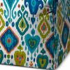 17" Turquoise Polyester Cube Indoor Outdoor Pouf Ottoman