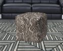 17" Brown Polyester Cube Abstract Indoor Outdoor Pouf Ottoman