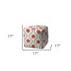 17" Gray Polyester Cube Geometric Indoor Outdoor Pouf Ottoman