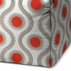 17" Gray Polyester Cube Geometric Indoor Outdoor Pouf Ottoman