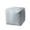 17" Blue Polyester Cube Ombre Indoor Outdoor Pouf Ottoman