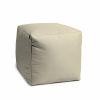 17" Ivory Canvas Cube Outdoor Pouf Cover