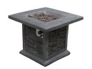 Outdoor Grey Stone Fire Pit with Lava Rocks