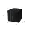 17" Black Cube Striped Indoor Outdoor Pouf Cover