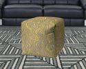 17" Yellow Cube Abstract Indoor Outdoor Pouf Cover