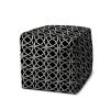 17" Black Cube Geometric Indoor Outdoor Pouf Cover