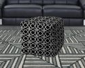 17" Black Cube Geometric Indoor Outdoor Pouf Cover