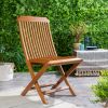 24" Brown Solid Wood Indoor Outdoor Deck Chair