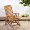 27" Brown Solid Wood Indoor Outdoor Arm Chair