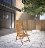 27" Brown Solid Wood Indoor Outdoor Arm Chair