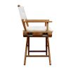 Ivory And Brown Solid Wood Director Chair With Ivory Cushion