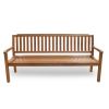 72" Teak Solid Wood Garden Bench