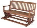 60" Brown Solid Teak Outdoor Glider Bench