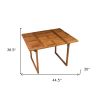 45" Brown Solid Wood Folding Outdoor Side Table