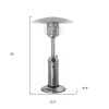 11000 BTU Silver Steel Propane Cylindrical Pole Tabletop Patio Heater