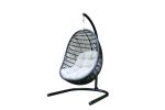 43" Beige Aluminum Outdoor Swing Chair with Beige Cushion