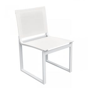 Set of Two 20" White Aluminum Indoor Outdoor Dining Chair