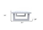 51" White Aluminum Outdoor Coffee Table