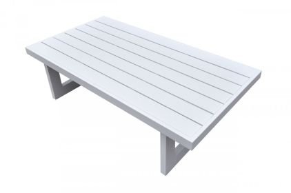 51" White Aluminum Outdoor Coffee Table