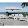 51" White Aluminum Outdoor Coffee Table