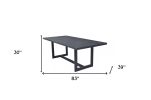 83" Gray Metal Outdoor Dining Table