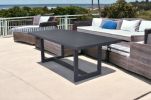 83" Gray Metal Outdoor Dining Table