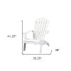 30" White Heavy Duty Plastic Adirondack Chair