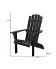 27" Black Heavy Duty Plastic Adirondack Chair