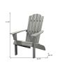 27" Gray Heavy Duty Plastic Adirondack Chair