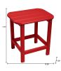 13" Red Resin Outdoor Side Table