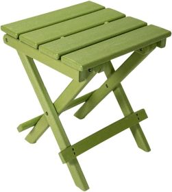 15" Green Resin Folding Outdoor Side Table