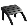 19" Black Indoor Outdoor Footstool Ottoman