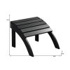 19" Black Indoor Outdoor Footstool Ottoman