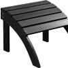 19" Black Indoor Outdoor Footstool Ottoman