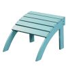 19" Blue Indoor Outdoor Footstool Ottoman