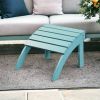 19" Blue Indoor Outdoor Footstool Ottoman