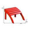 19" Red Indoor Outdoor Footstool Ottoman