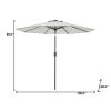 9' Grey Polyester Octagonal Tilt Market Patio Umbrella