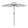 9' Grey Polyester Octagonal Tilt Market Patio Umbrella