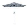 9' Light Grey And Charcoal Polyester Octagonal Tilt Market Patio Umbrella