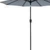 9' Light Grey And Charcoal Polyester Octagonal Tilt Market Patio Umbrella