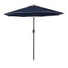 9' Navy Blue And Beige Polyester Octagonal Tilt Market Patio Umbrella