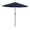 9' Navy Blue And Beige Polyester Octagonal Tilt Market Patio Umbrella