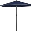 9' Navy Blue And Beige Polyester Octagonal Tilt Market Patio Umbrella