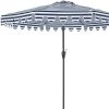 9' Navy Blue And White Stripe Octagonal Tilt Market Patio Umbrella