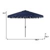 9' Navy Polyester Octagonal Tilt Market Patio Umbrella