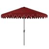 9' Red Polyester Octagonal Tilt Market Patio Umbrella