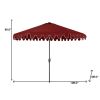 9' Red Polyester Octagonal Tilt Market Patio Umbrella