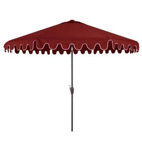 9' Red Polyester Octagonal Tilt Market Patio Umbrella