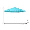 9' Blue Polyester Octagonal Tilt Market Patio Umbrella